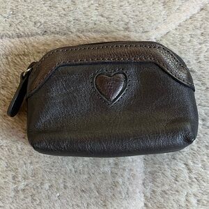 Brighton Leather Heart Zippered Pouch